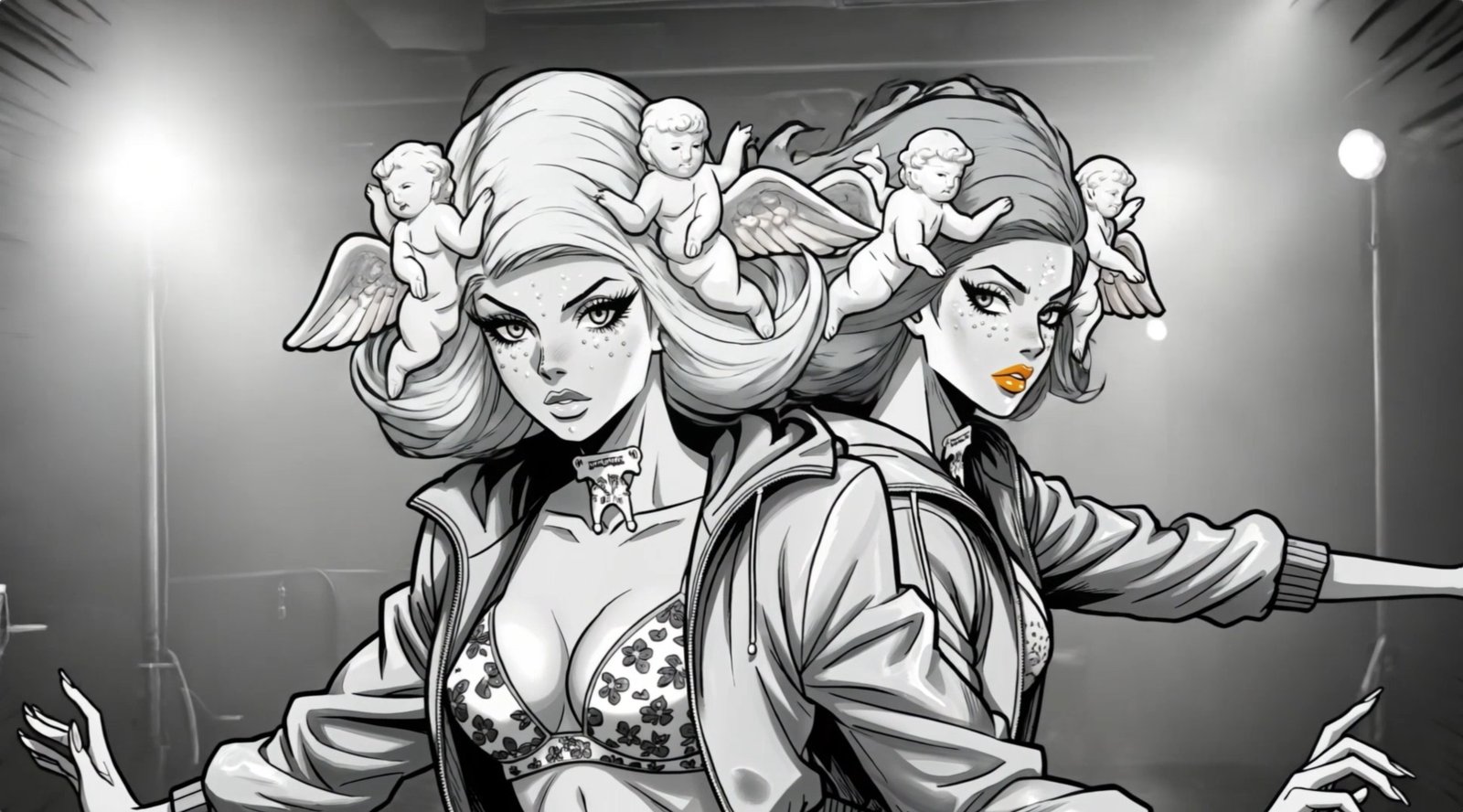 Blue Cherub Girls — manga memory, the Manga Machine transformation by Miss AL Simpson