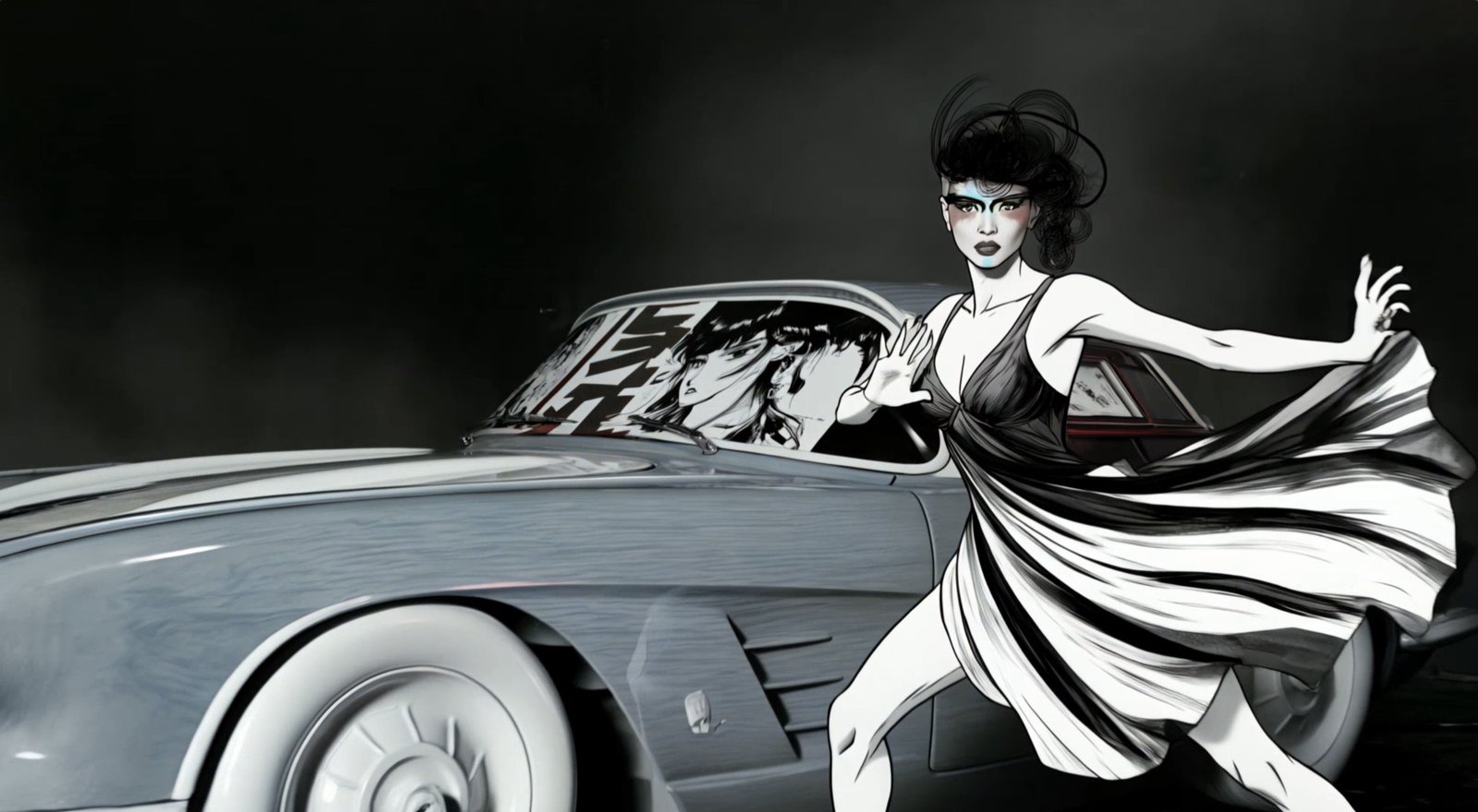 Convertible Blue — manga memory, the Manga Machine transformation by Miss AL Simpson