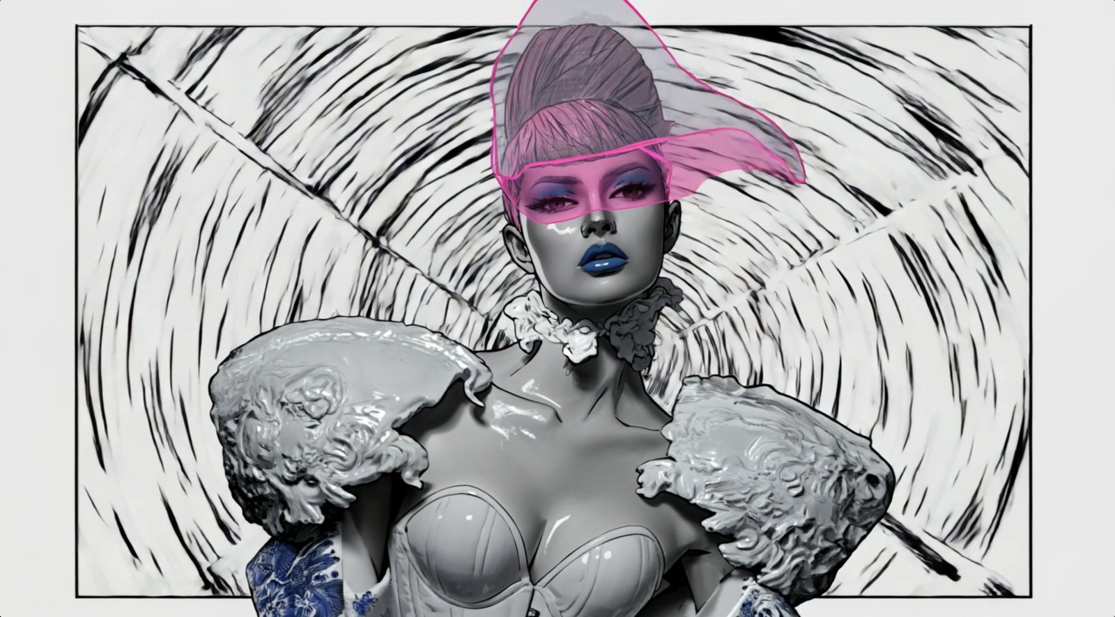 Neon Pink Rainy — manga memory, the Manga Machine transformation by Miss AL Simpson