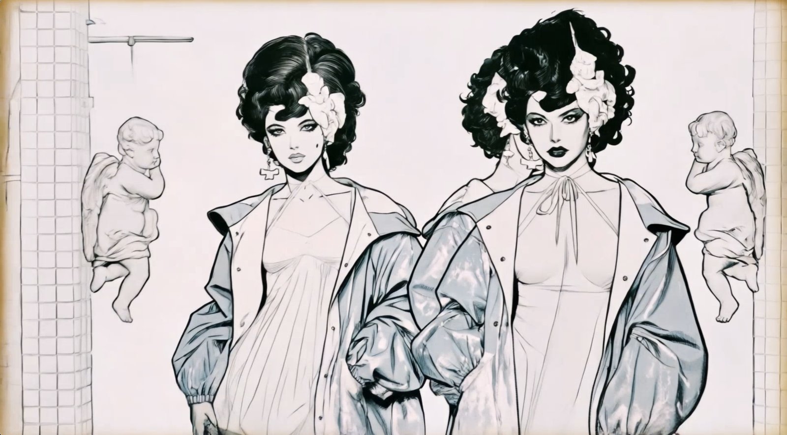 Rosy Cherub Singers — manga memory, the Manga Machine transformation by Miss AL Simpson