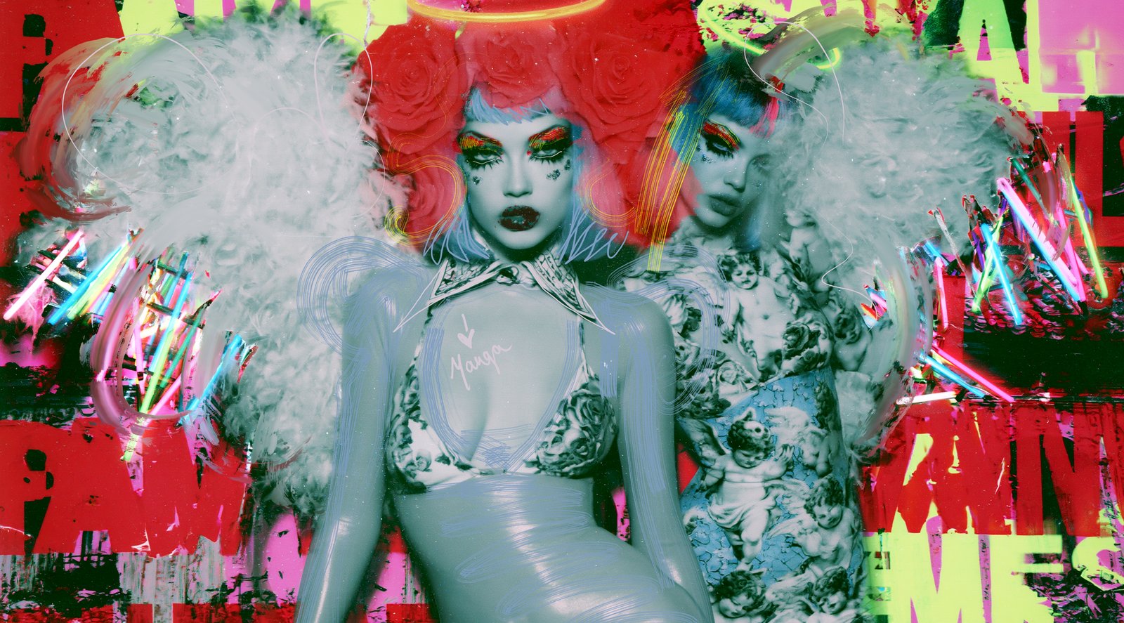 Glitch Angels — Porcelain Android by Miss AL Simpson, museum-quality giclée print on Hahnemühle Photo Rag