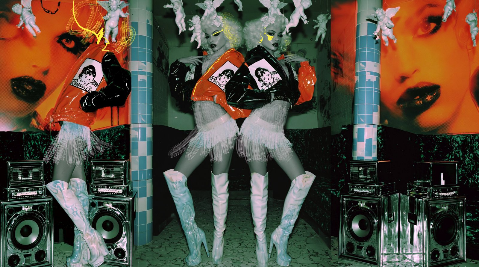 Manga Dance Troupe — Porcelain Android by Miss AL Simpson, museum-quality giclée print on Hahnemühle Photo Rag