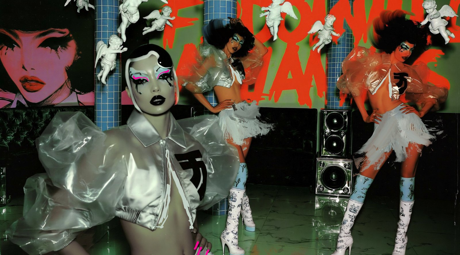Manga Disco Chicks — Porcelain Android by Miss AL Simpson, museum-quality giclée print on Hahnemühle Photo Rag
