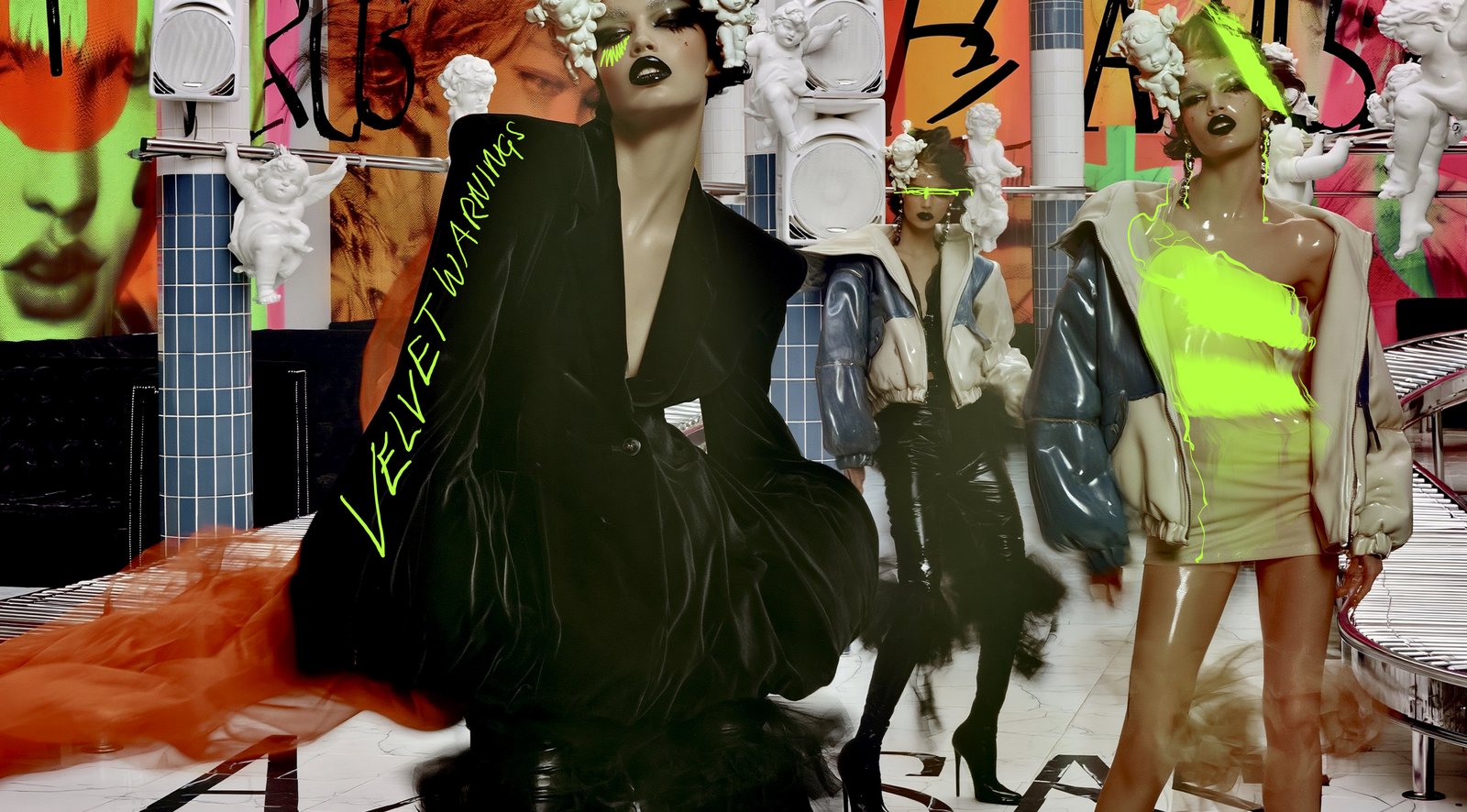 Neon Green Girlies — Porcelain Android by Miss AL Simpson, museum-quality giclée print on Hahnemühle Photo Rag